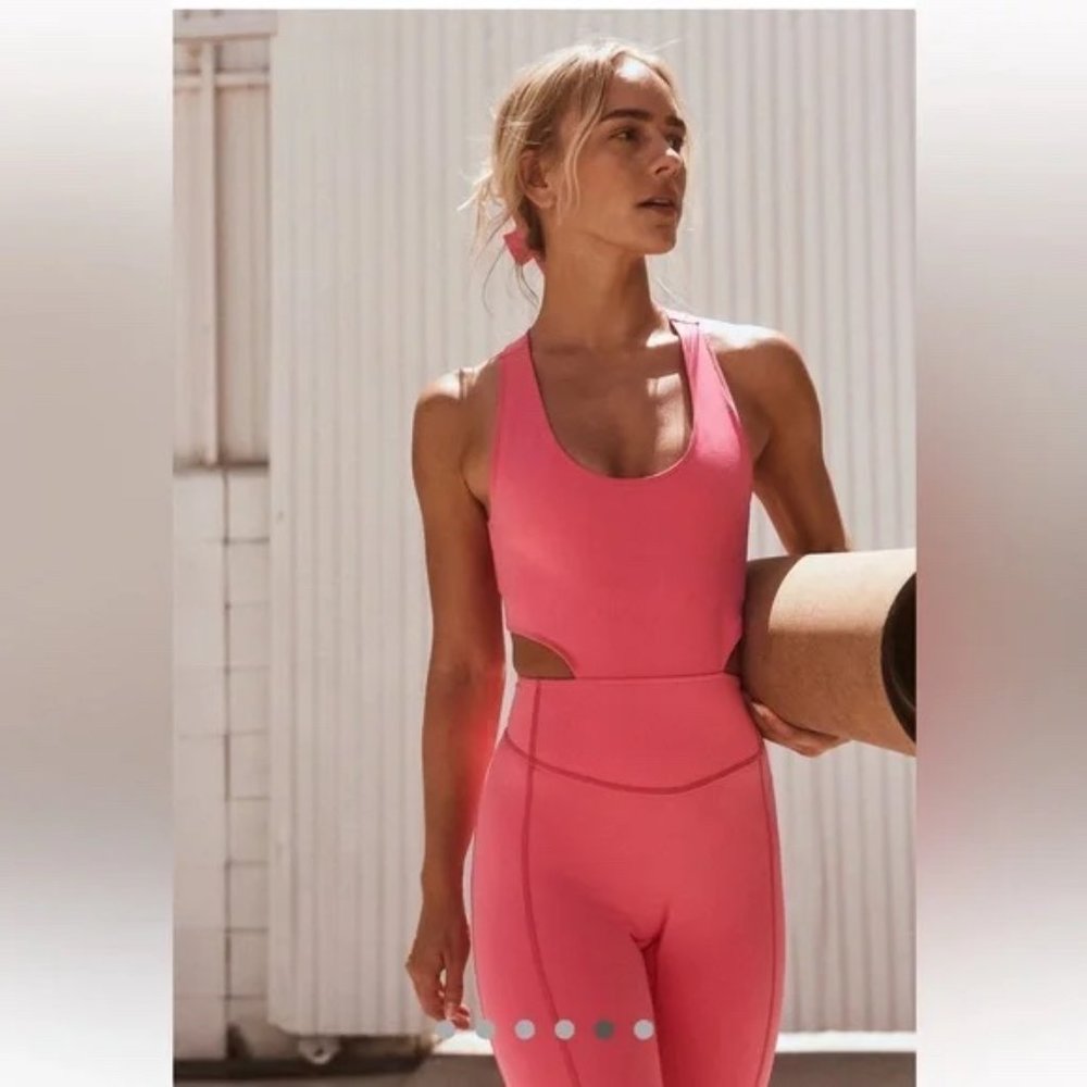 NEW Free People Movement Back it Up Jumpsuit Pink - Picture 3 of 15